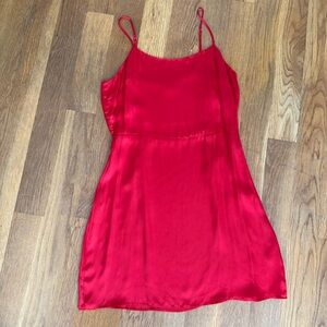 Wilfred Vibrant Red 100% Silk Satin Dress - M